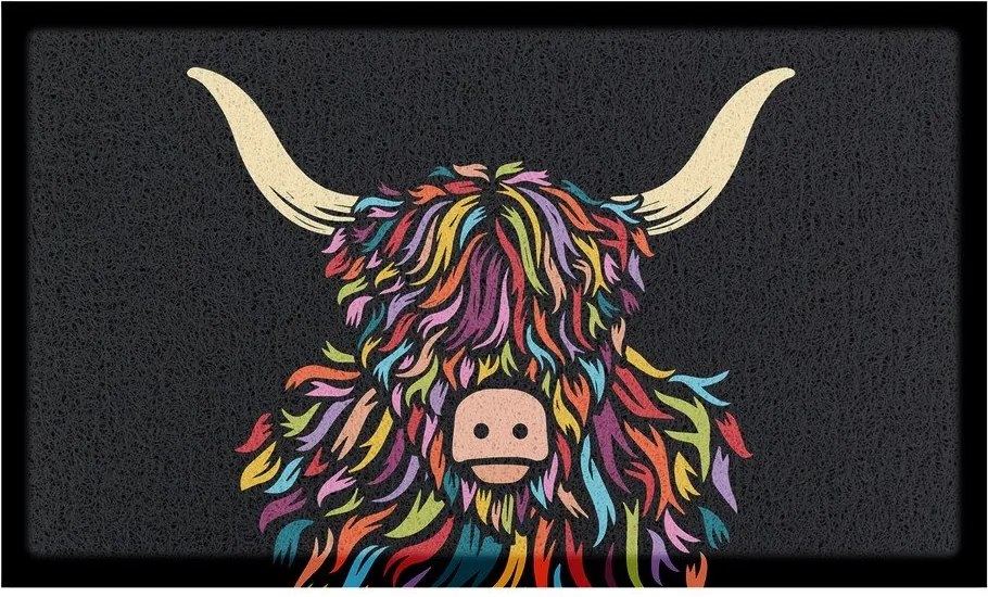 Covoraș de intrare din PVC 40x70 cm Highland Cow – Artsy Doormats