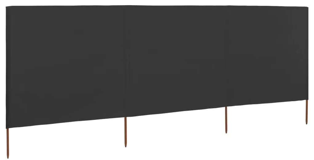 vidaXL Paravan anti-vânt din 3 panouri, antracit, 400x120 cm, textil