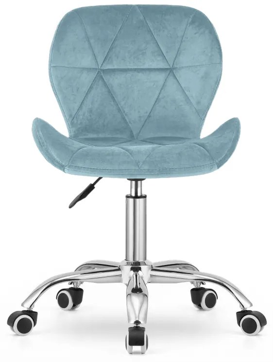 Scaun de birou AVOLA VELVET albastru deschis