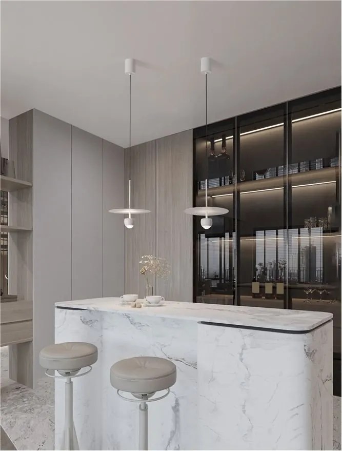 Pendul LED stil minimalist EDEM alb