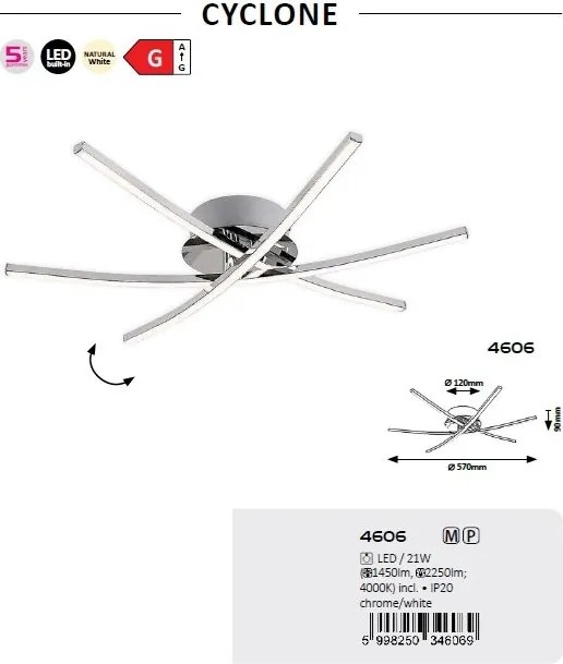 Plafoniera LED moderna Cyclone