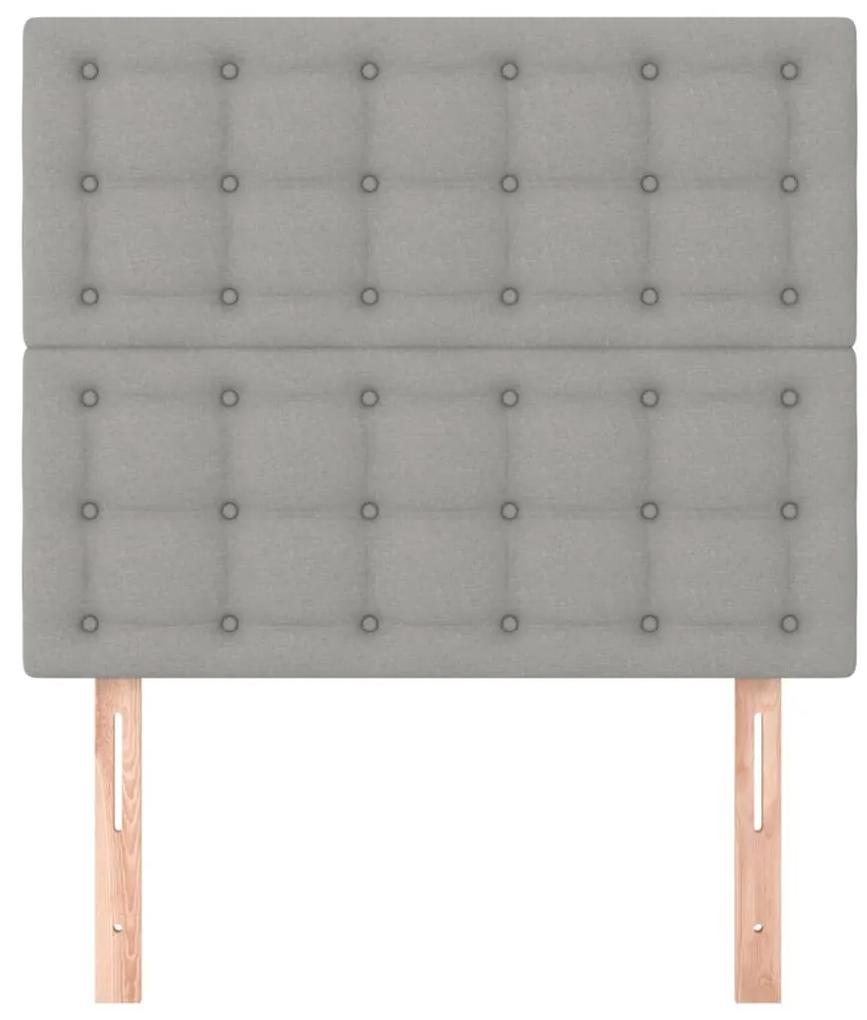 Tablii de pat, 2 buc, gri deschis, 80x5x78 88 cm, textil 2, Gri deschis, 80 x 5 x 118 128 cm