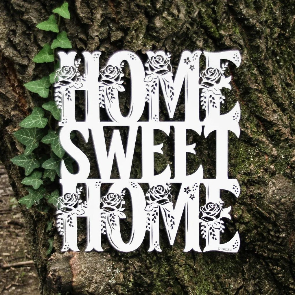 DUBLEZ | Autocolant din lemn pentru perete 3D - Home Sweet Home