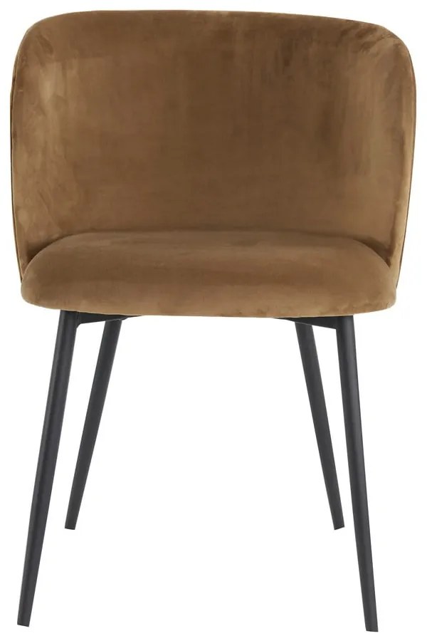 Scaun de dining maro din catifea Elyna – Light & Living