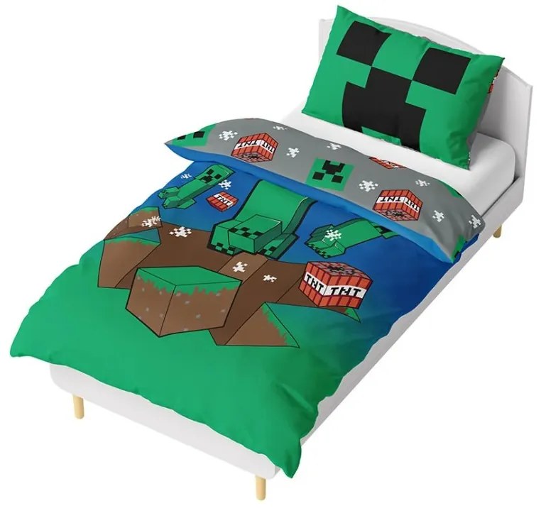 Minecraft Creeper Explode set de lenjerie de pat 140×200cm, 80×80 cm