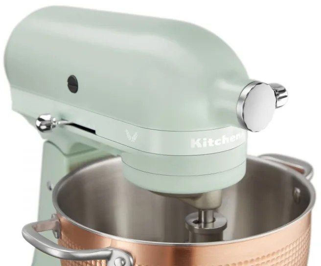 Mixer planetar KitchenAid Artisan Blossom Exclusive Design 5KSM180LEELB, 300W, 4.7L, Actionare directa, 10 viteze, Cap inclinat, Bol din cupru forjat, Verde deschis
