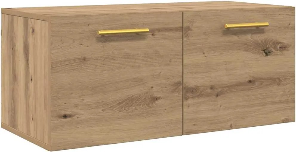 vidaXL Dulap de perete Pe perete stejar artizanal 80 x 36.5 x 35 cm
