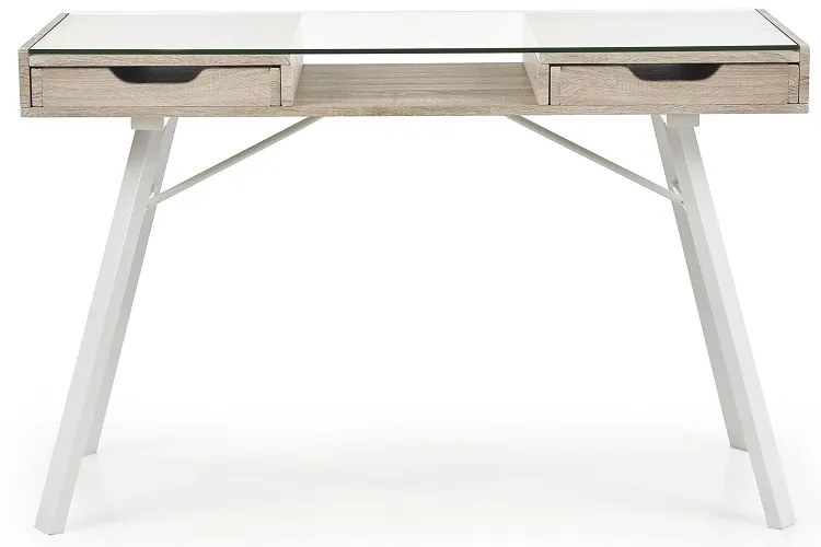 Birou Habra, transparent / stejar sonoma