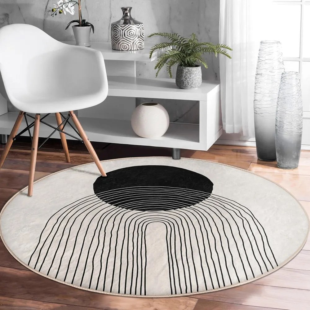 Covor crem lavabil rotund ø 100 cm Comfort – Mila Home