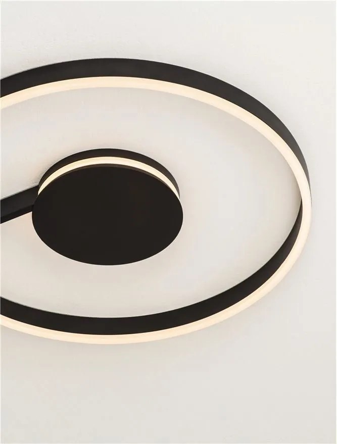 Lustra circulara aluminiu negru LED CCT SIENA 60cm