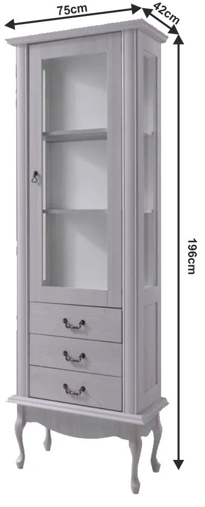 Vitrină DA4, pin alb, VILAR