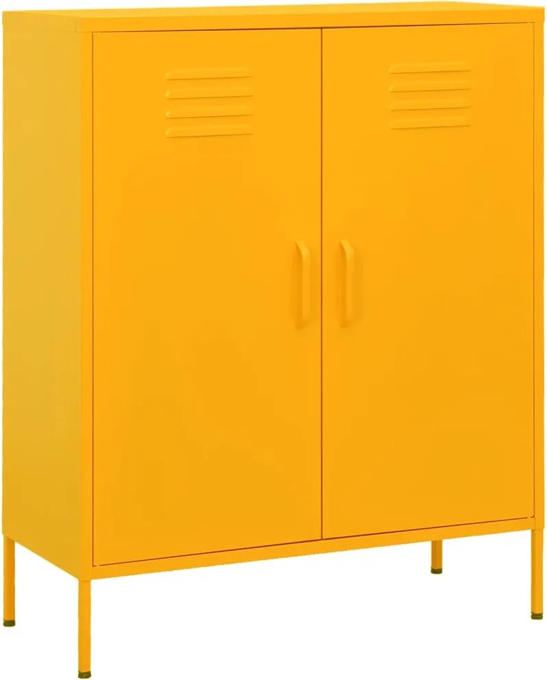 vidaXL Dulap de depozitare, galben muștar, 80x35x101,5 cm, oțel