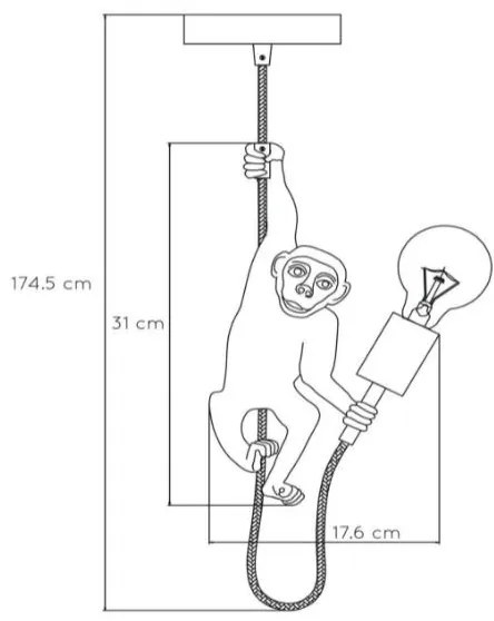 Lustră pe cablu EXTRAVAGANZA CHIMP 1xE27/60W/230V Lucide 10402/01/30