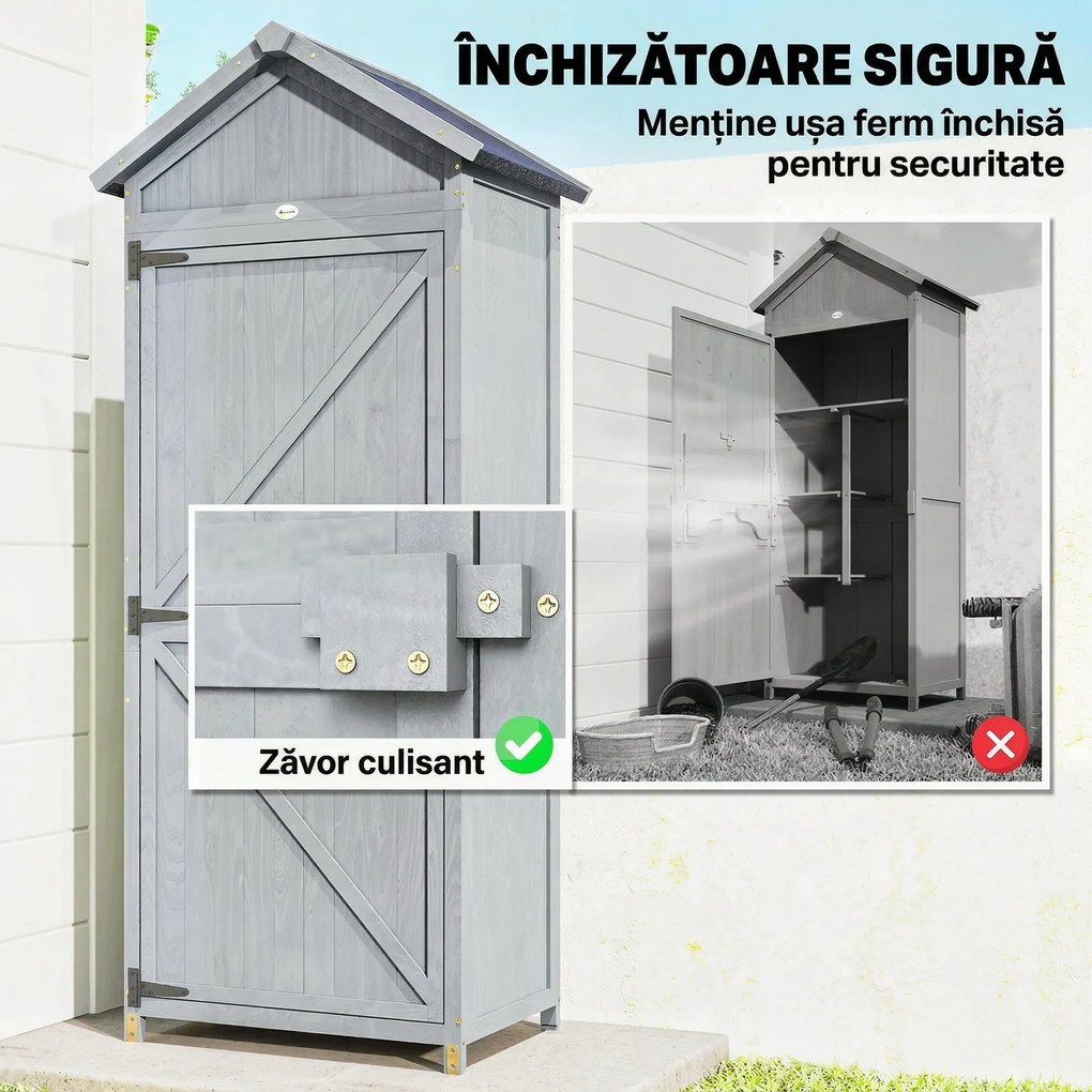 Outsunny căsuță dulap depozitare unelte exterior | Aosom Romania