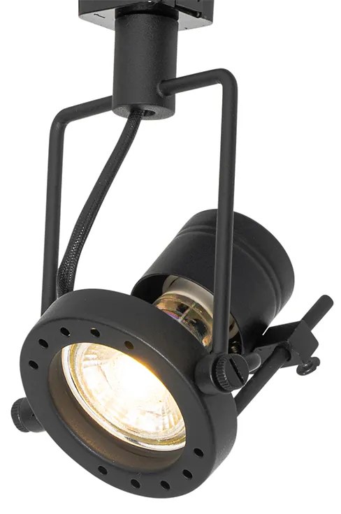 Sistem de șine industrial cu 3 spoturi monofazate negru - Suplux