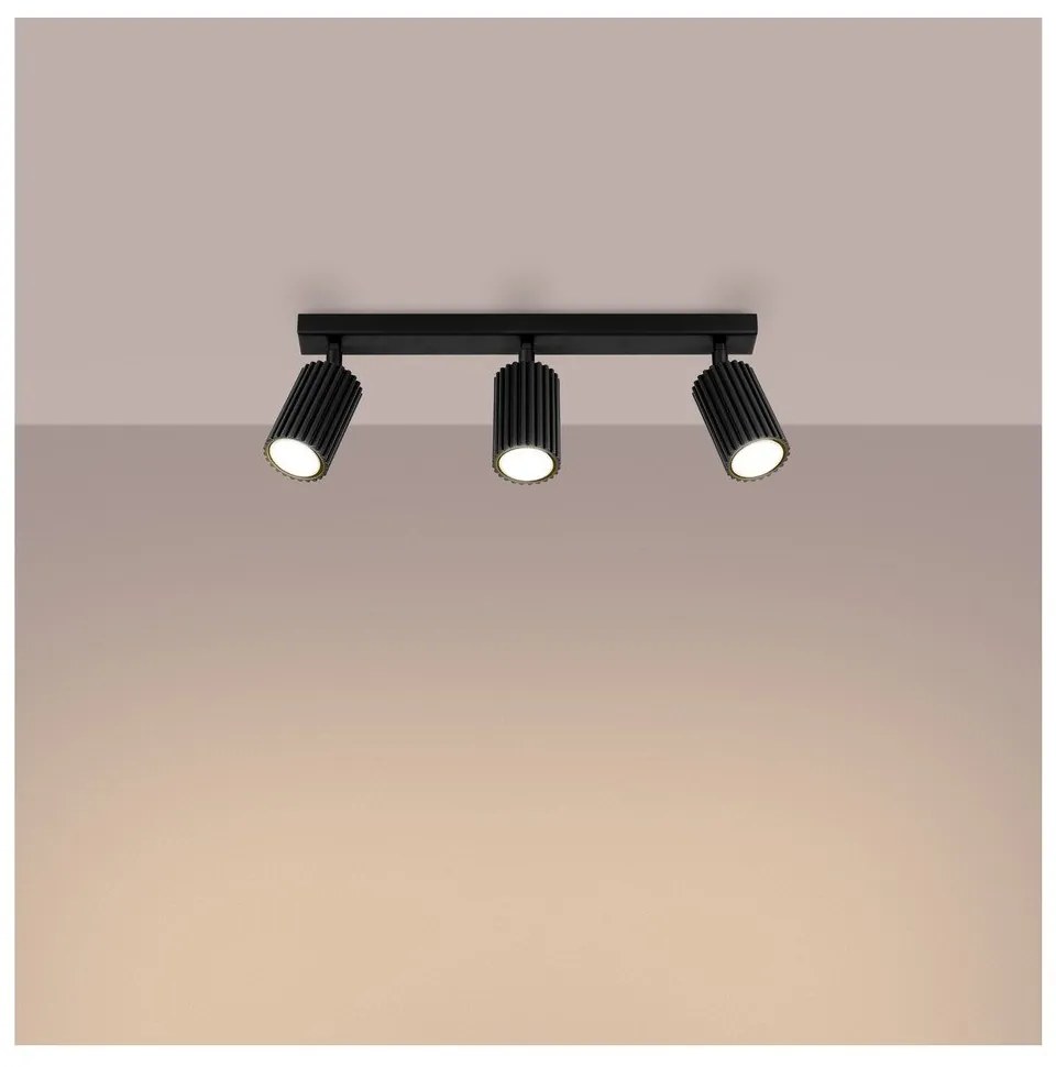 Spot negru 6,5x45 cm Gleam – Sollux