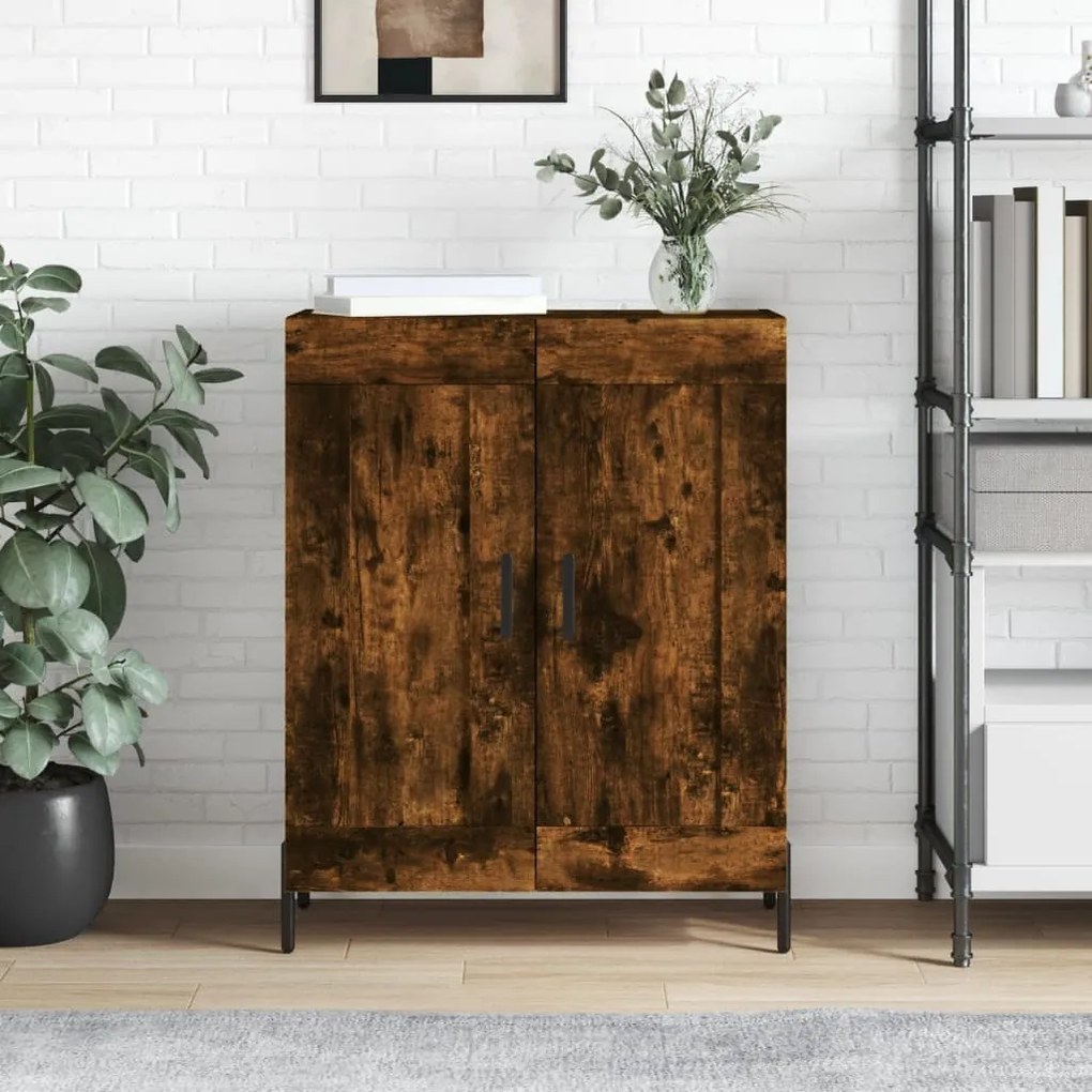 830209 vidaXL Servantă, stejar fumuriu, 69,5x34x90 cm, lemn compozit