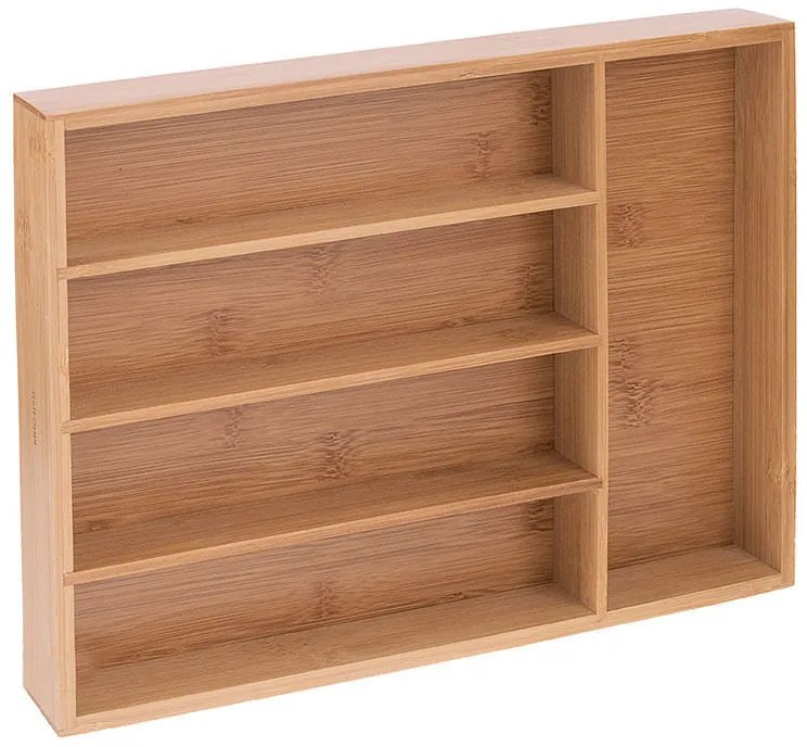 Dozator pentru ustensile Kinghoff KH 1222, Bambus, 5 compartimente