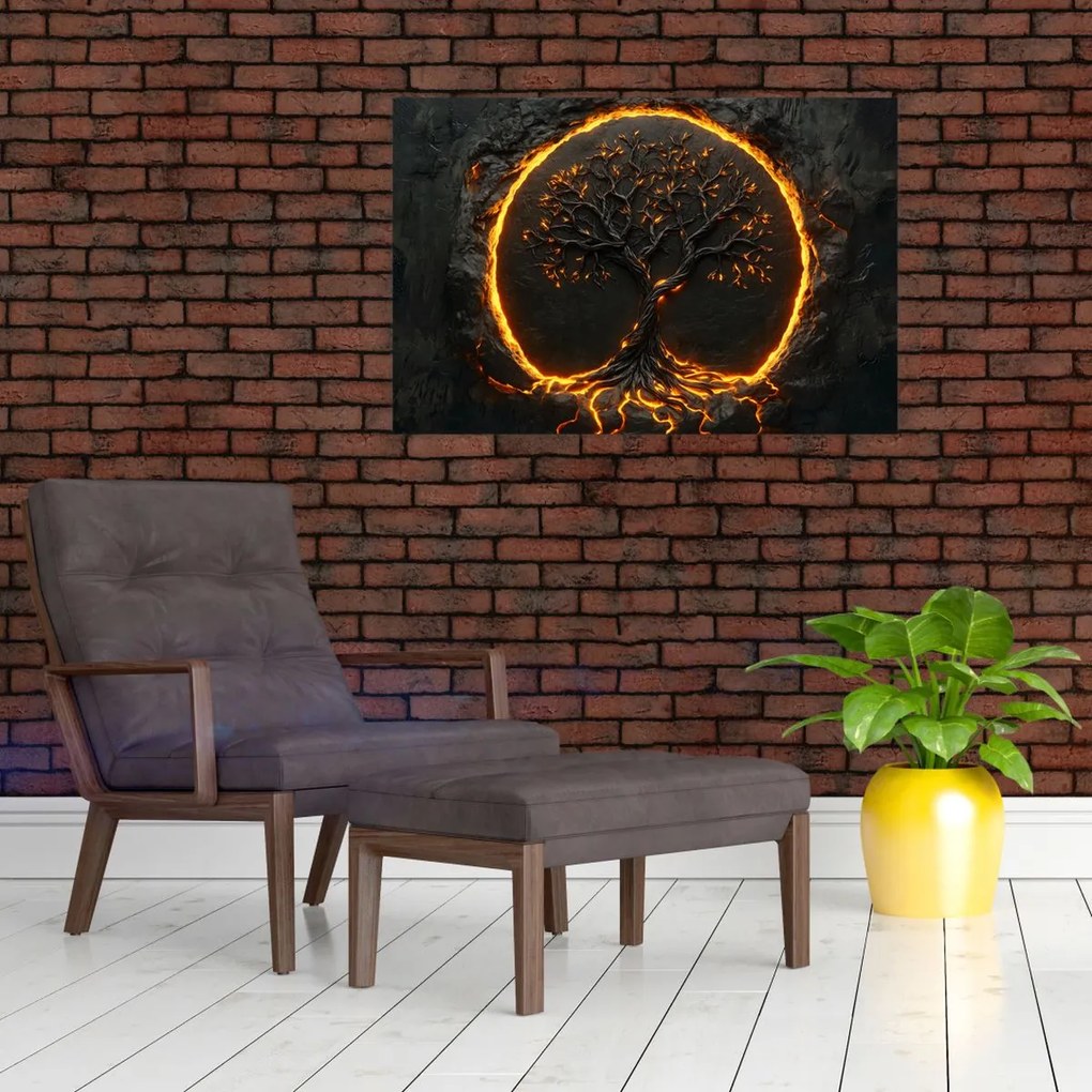 Tablou – Arborele vieții în lavă II. (90x60 cm)