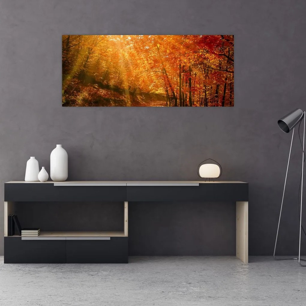 Tablou cu pădurea în toamnă (120x50 cm)