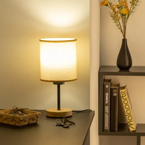 Lampă de masă Brilagi NUBILA WOOD 1xE27/25W/230V stejar/maro deschis