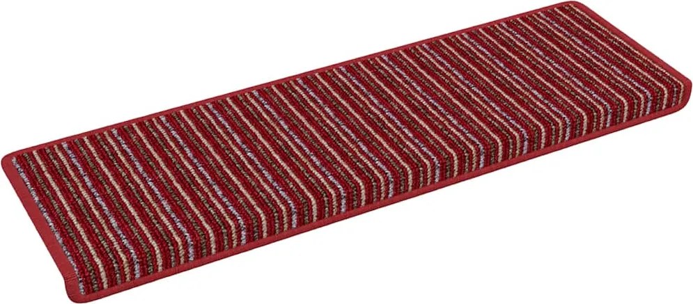 vidaXL Mochete autocolante pentru scară 15 pcs Roșu 65 x 21 x 4 cm