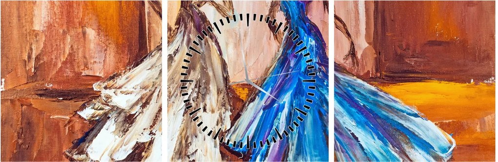 Tablou - Dansatoare, pictură în ulei (cu ceas) (90x30 cm)