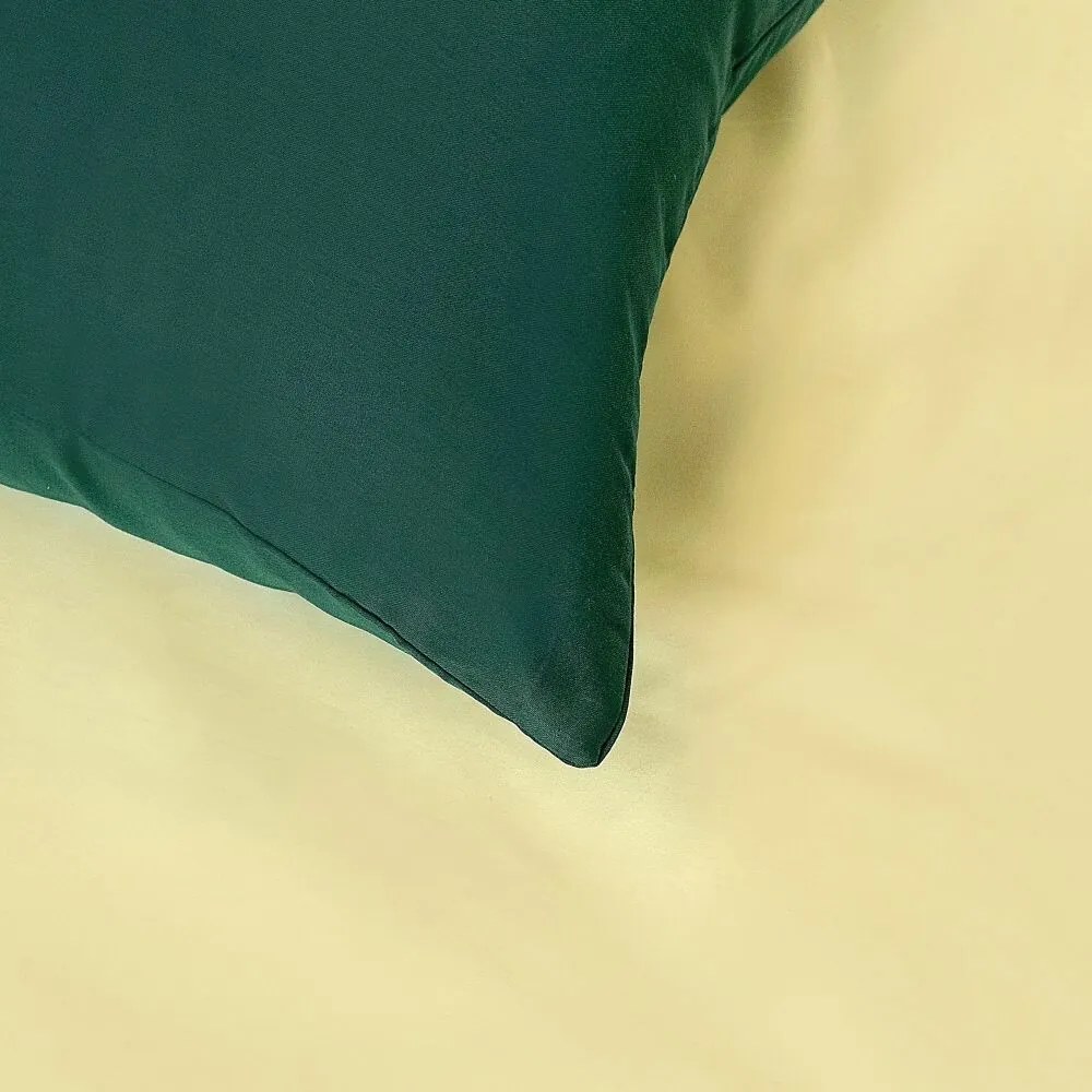 Lenjerie de pat din satin Kvalitex LuxuryCollection, verde/crem 140 x 200 cm, 70 x 90 cm