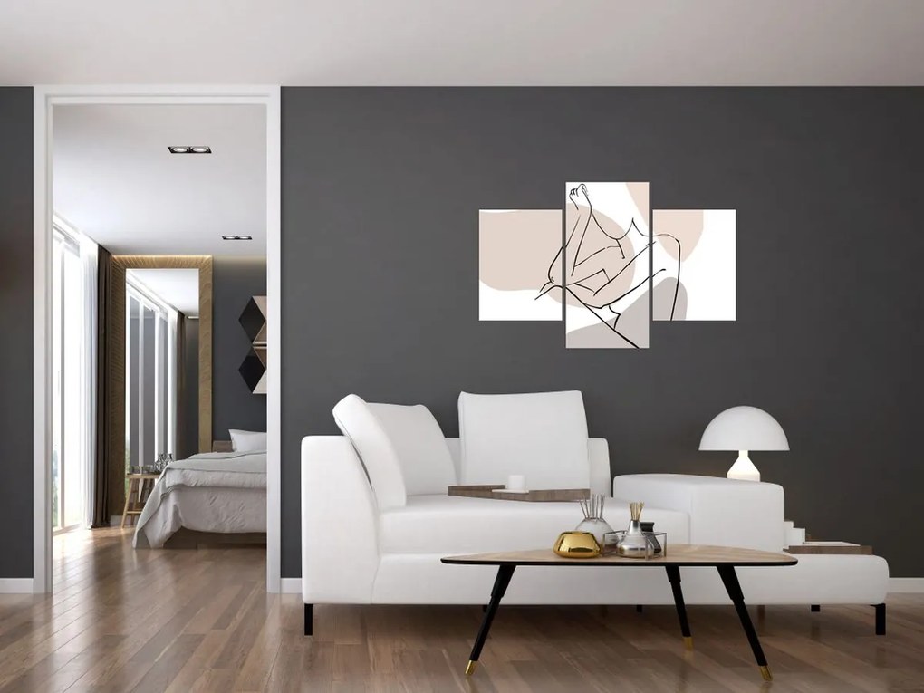 Tablou - Femeie corp linie de artă N⁰1 (90x60 cm)