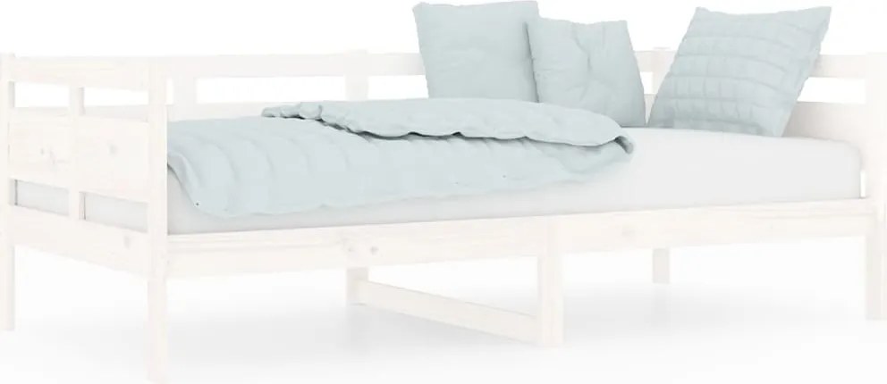 vidaXL Pat de zi, alb, 90x190 cm, lemn masiv de pin