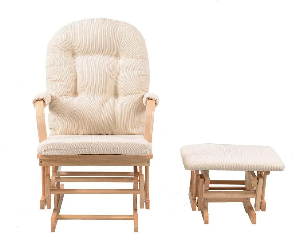 Fotoliu confortabil de relaxare cu taburet Catini TREVISO lemn deschis