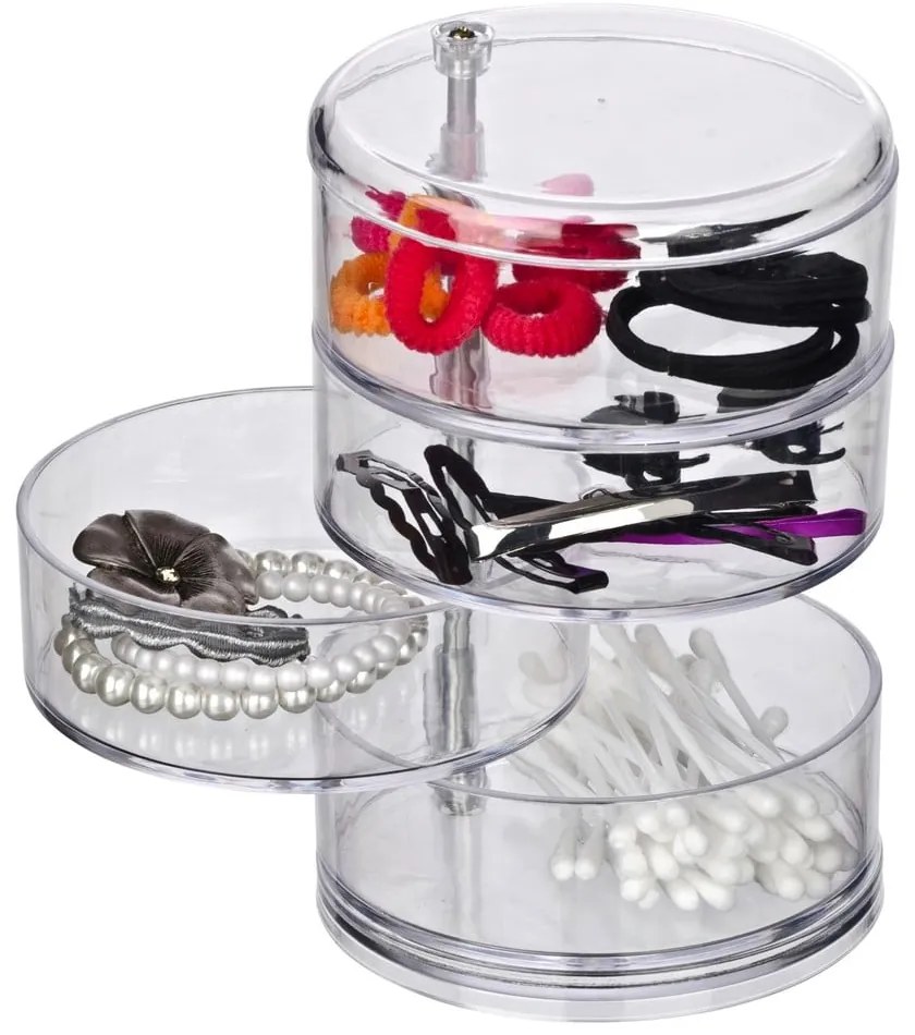 Organizator cu 4 compartimente pentru cosmetice Wenko Transparent
