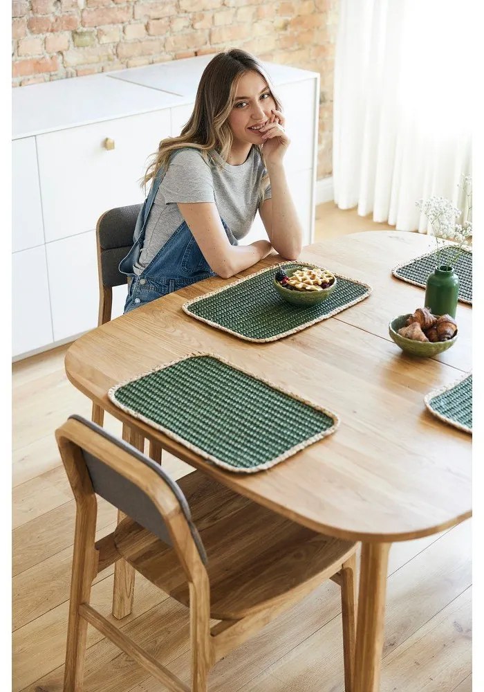 Masă de dining în culoare naturală extensibilă din lemn de stejar 100x180 cm Twig – The Beds