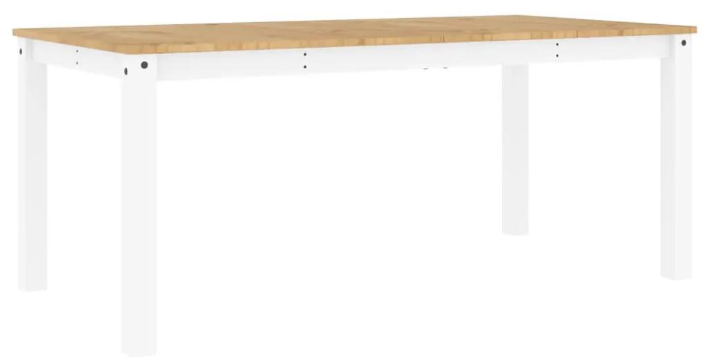 4005710 vidaXL Masă de sufragerie „Panama”, alb, 180x90x75 cm, lemn masiv pin