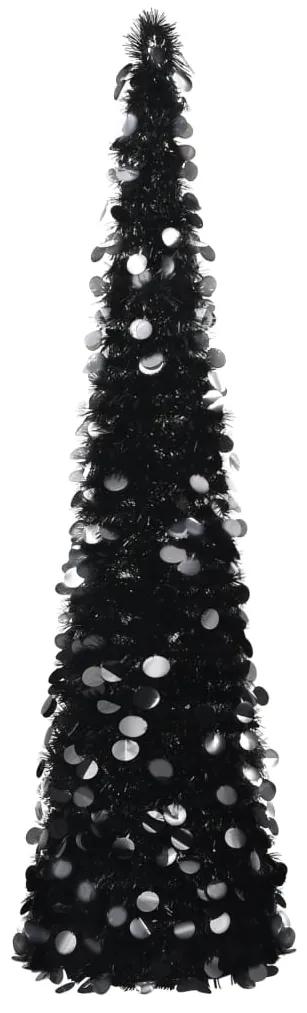 vidaXL Brad de crăciun artificial tip pop-up, negru, 150 cm, pet