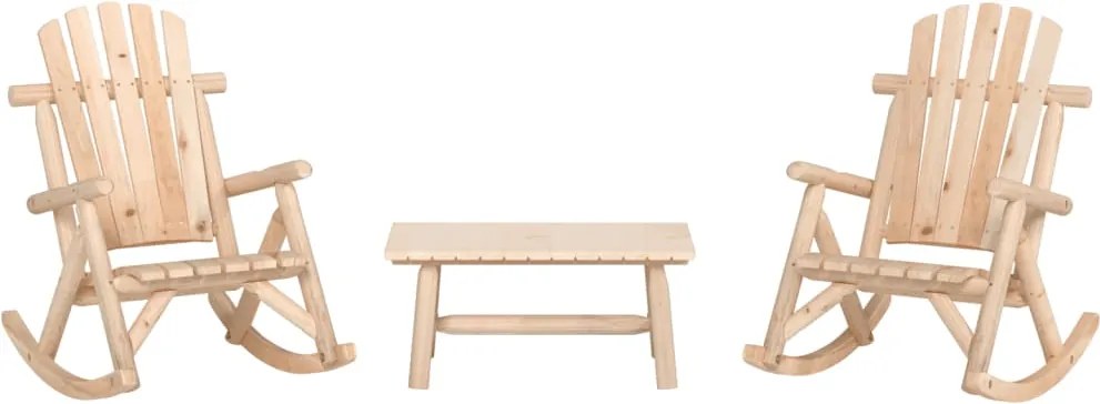 vidaXL Set mobilier de grădină, 3 piese, lemn masiv de molid