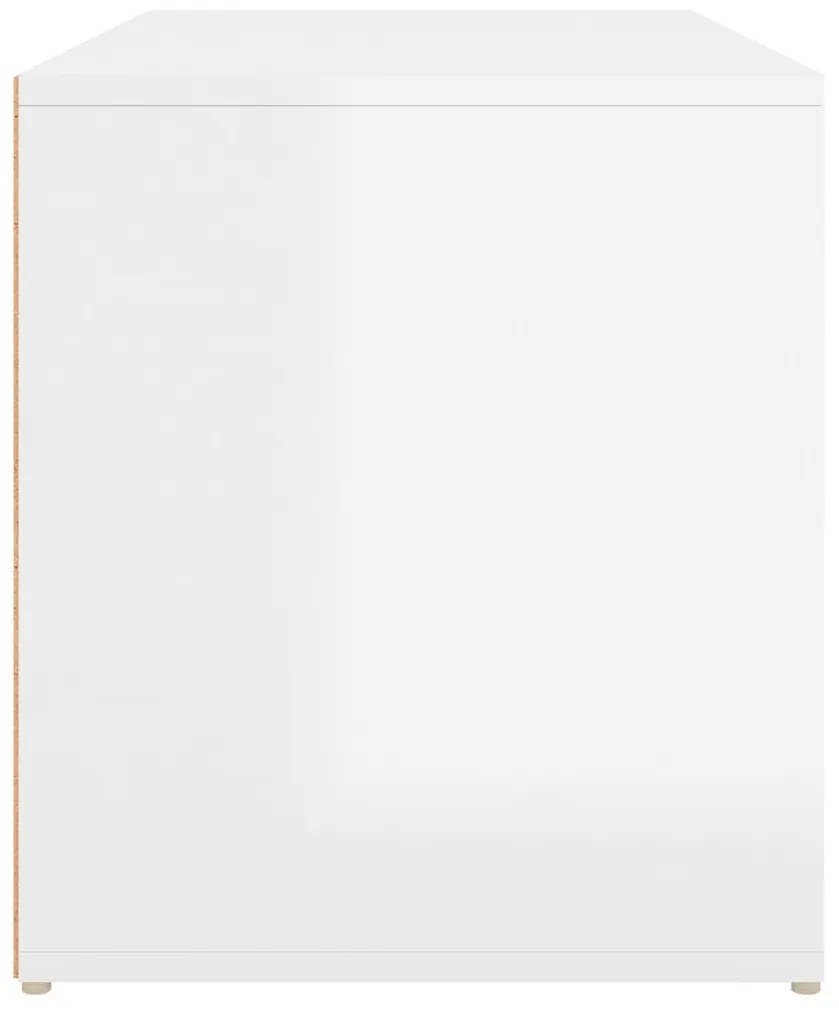 Bancheta pentru hol, alb extralucios, 80x40x45 cm, PAL Alb foarte lucios
