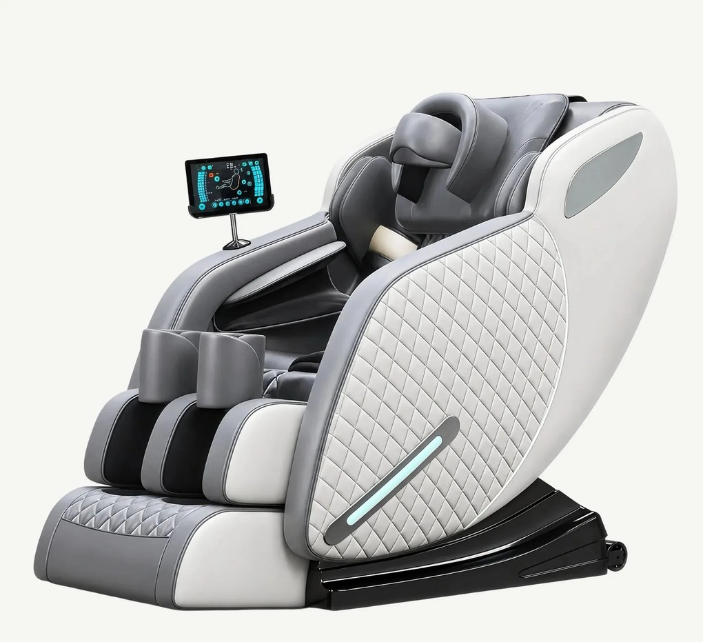 Fotoliu de masaj full body cu AI Voice, sistem S/L si airbag 360, Gri