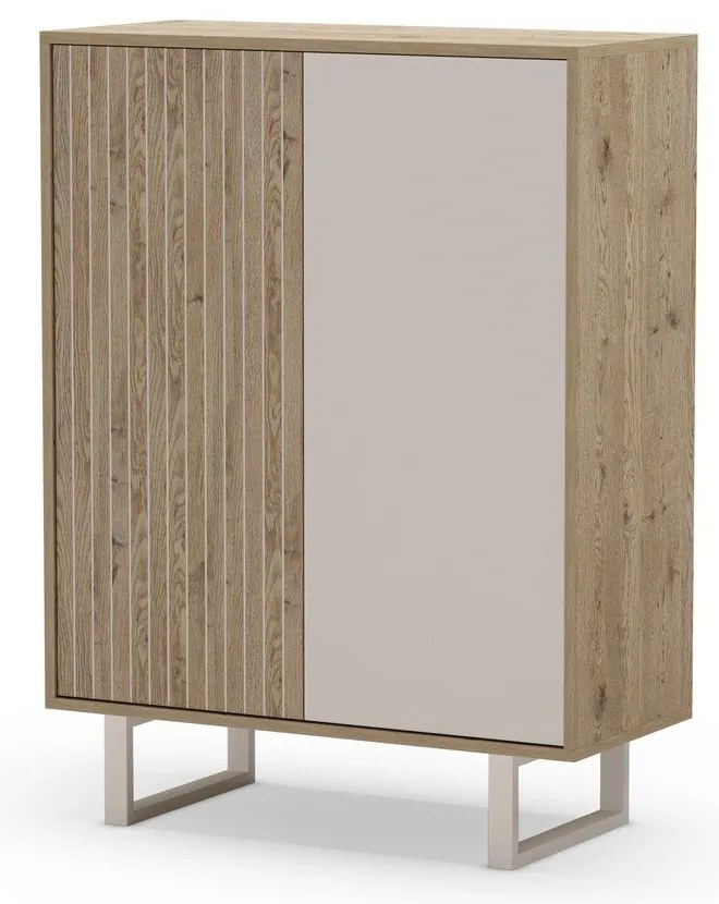 Dulap gri/în culoare naturală cu aspect de lemn de stejar 90x120 cm Millay – Marckeric