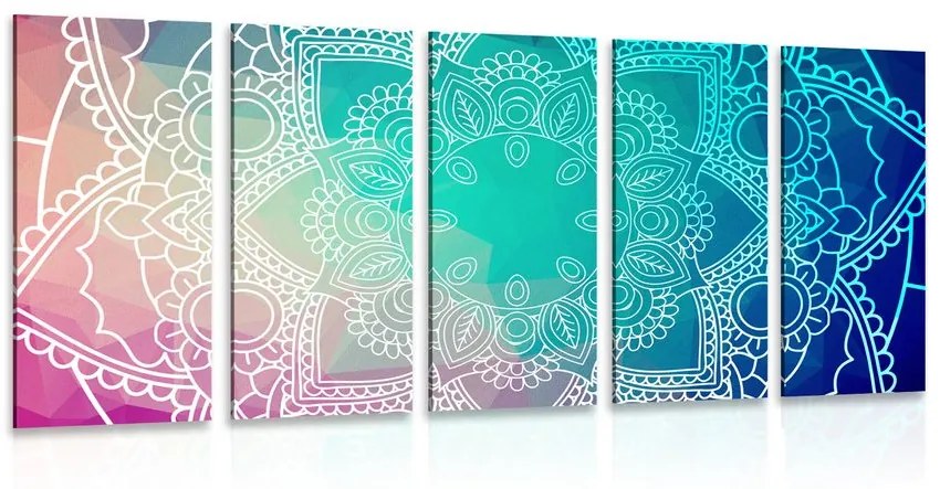Tablou 5-piese Mandala pastelată