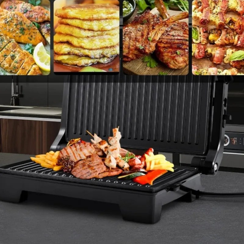 Sandwich maker Royalty Line RL-PM1000, Placi antiaderente, Rosu