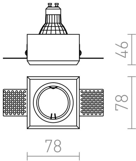 Plafonieră încastrată QUO 1xGU10/35W/230V RED-Design Rendl-R12361