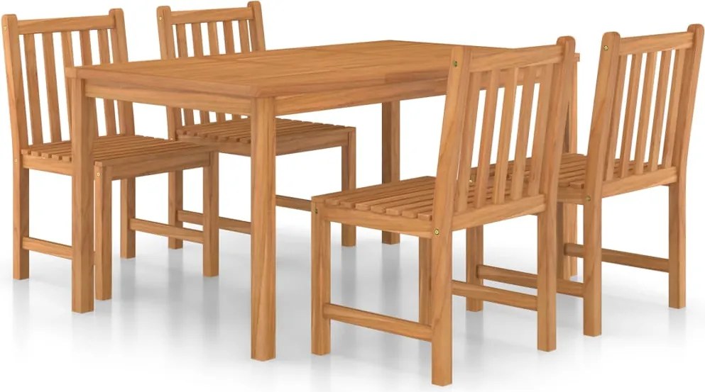 vidaXL Set de mobilier de grădină cu 5 piese, 150x90 cm, lemn masiv de tec