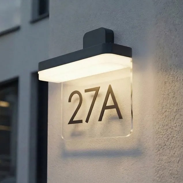 Aplica LED iluminat numar de casa IP54 OPLO NUMBER gri inchis