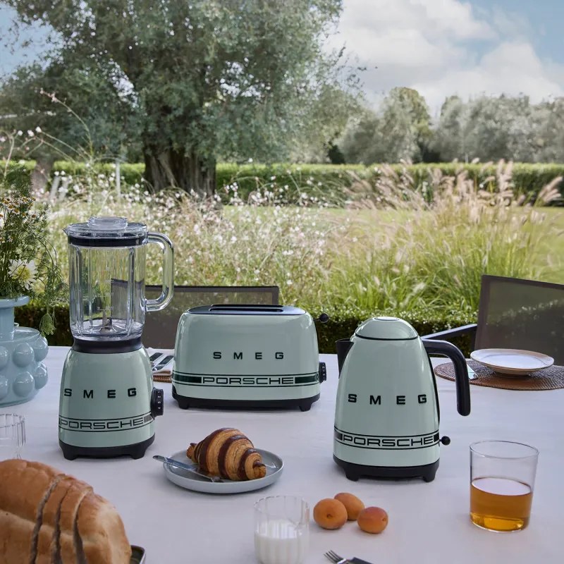 Blender Smeg Porsche BLF03PSGEU, 800 W, 1,5 l, 18 000 rpm, 4 programe, 4 viteze + Impuls, Otel inoxidabil, Verde