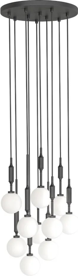 Lustra cu 10 pendule pentru tavane inalte, hol, casa scarii Ero X negru 40