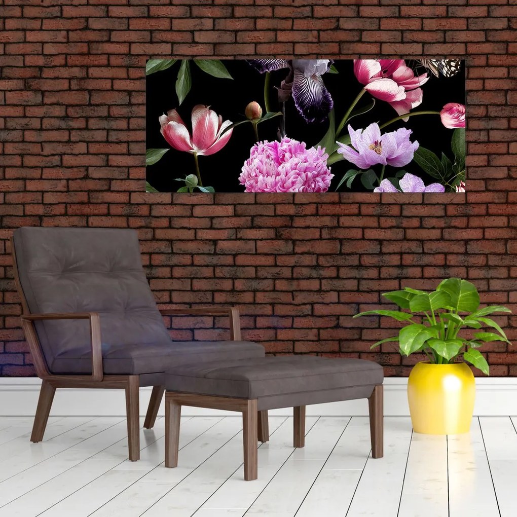 Tablou - Ilustrație de flori (120x50 cm)