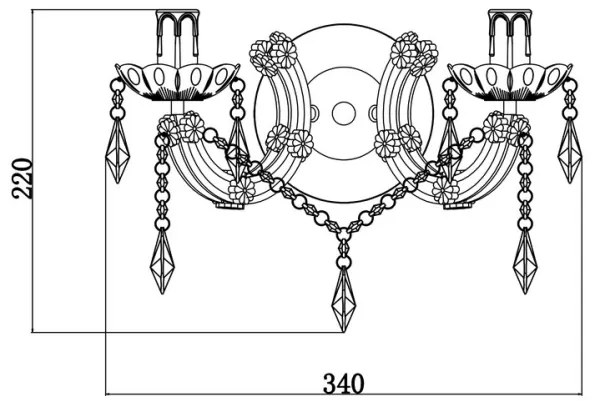 Lampă de perete MAGNOLIA 2xE14/40W/230V neagră Zuma Line RLB94016-2B