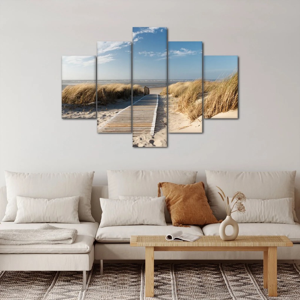 Tablou - Plaja cu nisip de pe insula Langeoog, Germania (150x105 cm)