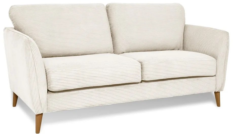 Canapea albă cu tapițerie din catifea reiată 170 cm Paris – Scandic